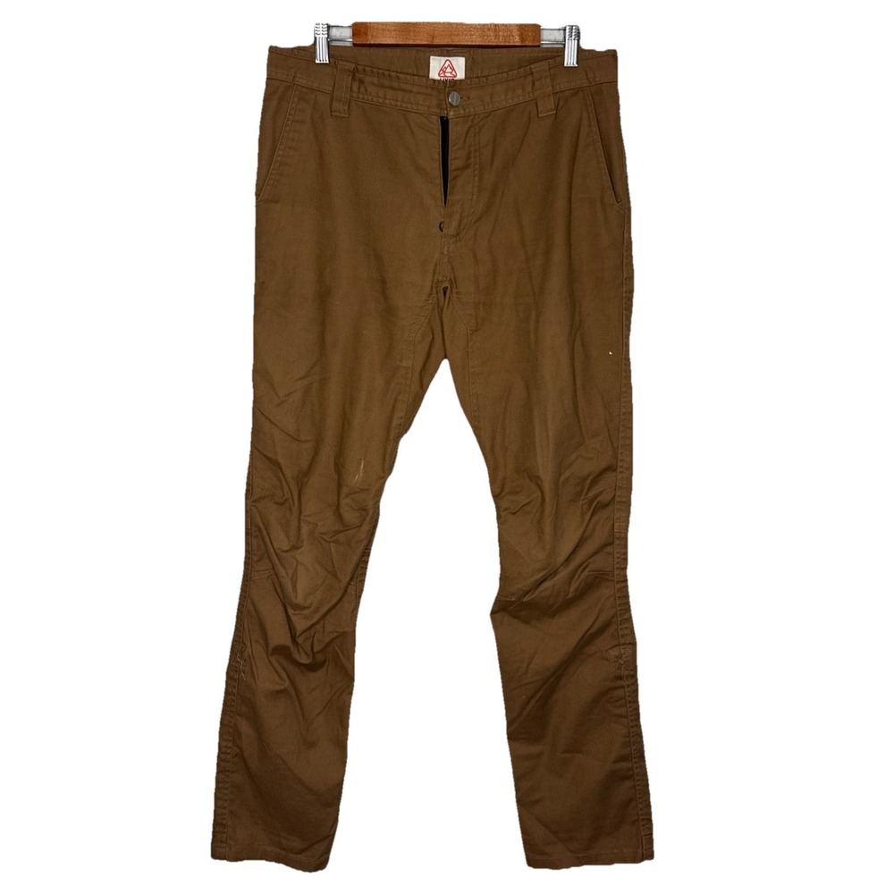 Livsn Men's Brown Flex Canvas Workwear Straight Leg Pants Size 32x34
